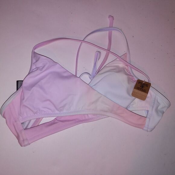 Victoria Secret PINK Swim Bikini Top XS Pastel Tie Dye Fade Wrap Halter String - Picture 13 of 16